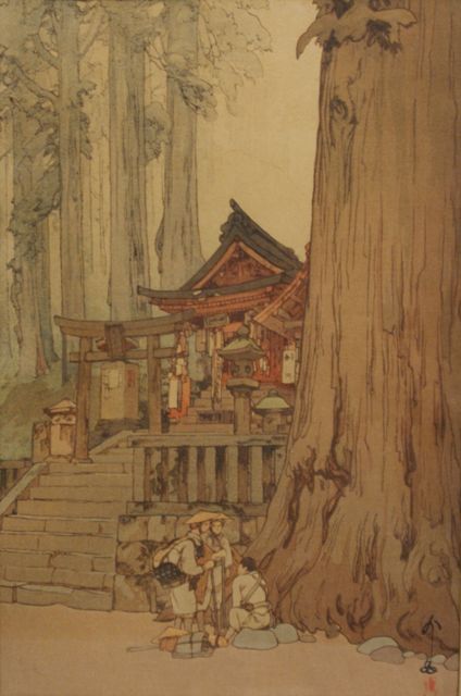 Appraisal: Hiroshi Yoshida Japanese - Misty Day in Nikko woodblock print