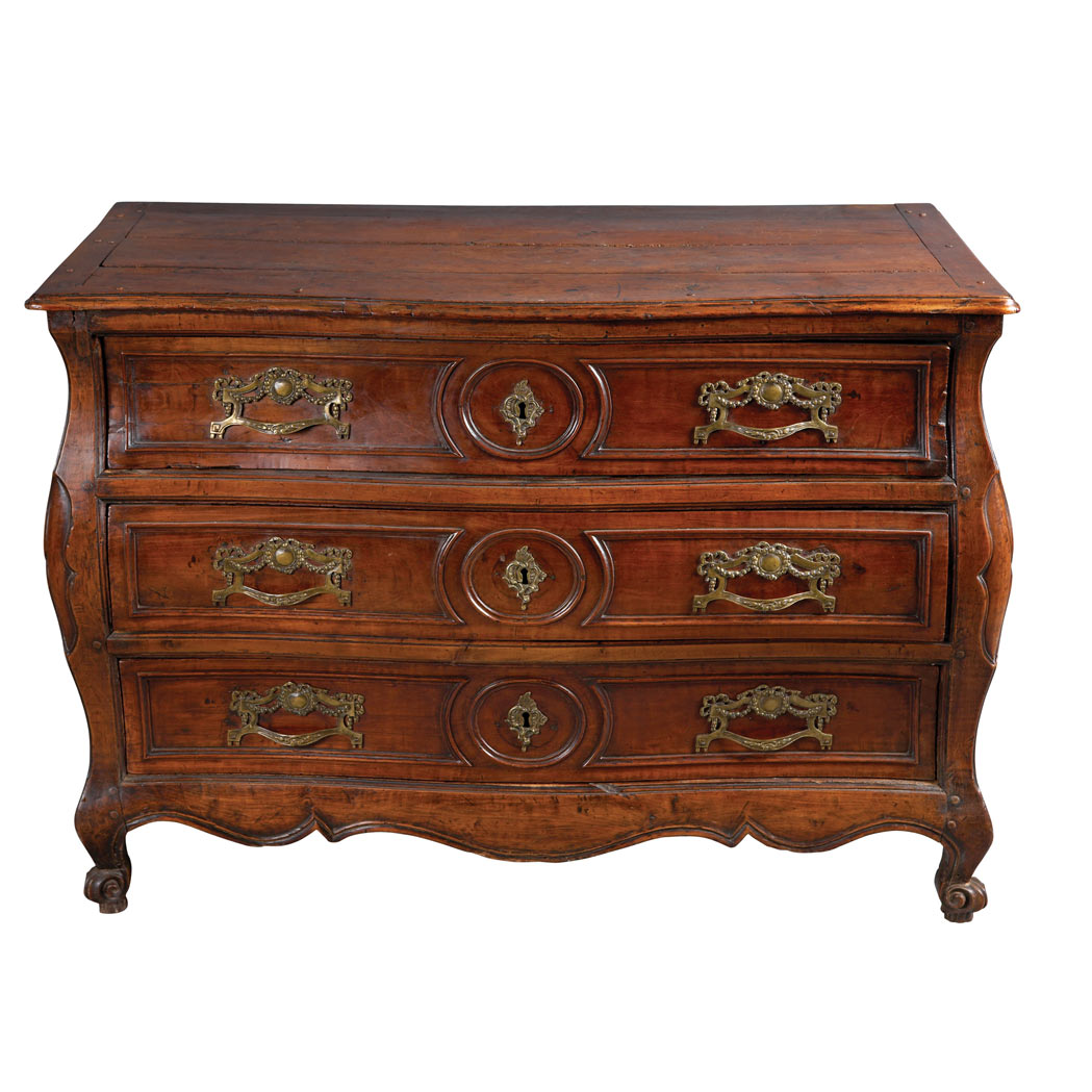 Appraisal: Provincial Louis XV Gilt-Metal Mounted Cherry Commode Mid th century