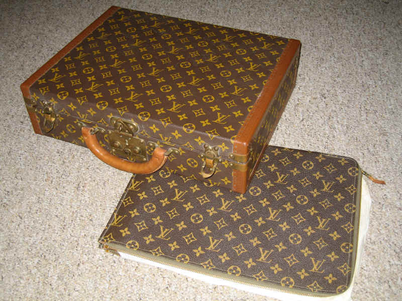 Appraisal: LOUIS VUITTON FRANCE Two piece LV monogram gentleman's accessories hard-side