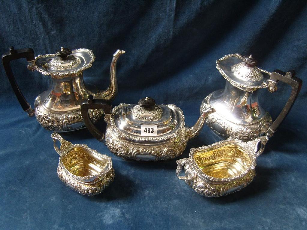 Appraisal: A five piece Victorian style silver tea and coffee set