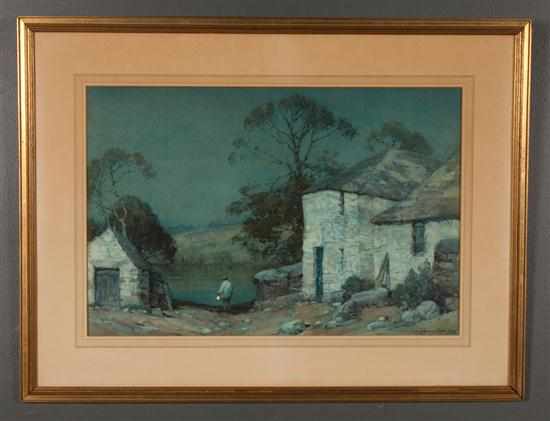 Appraisal: Albert Moulton Foweraker British - ''Moonlight A Cornish Village'' watercolor