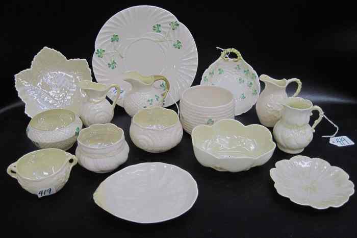 Appraisal: PIECE COLLECTION IRISH BELLEEK Fourth Mark - three sugar bowl