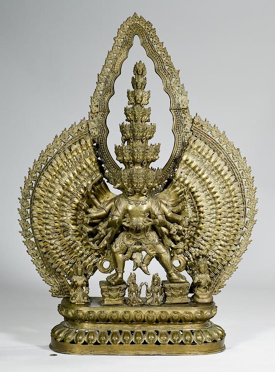 Appraisal: Bronze Tibetan Avalokitesvara Sculpture Large sectional gilt bronze Tibetan Thousand