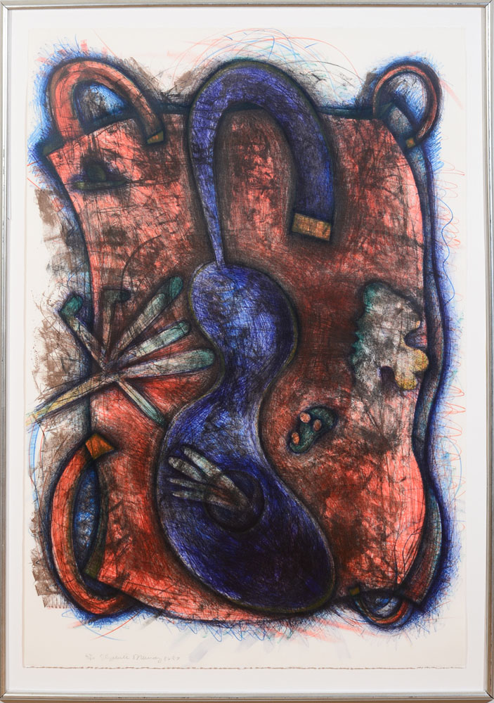 Appraisal: ELIZABETH MURRAY - BLUE BODY Lithograph in colors on wove