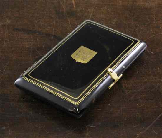 Appraisal: A late th century inlaid tortoiseshell cigarette case ins -