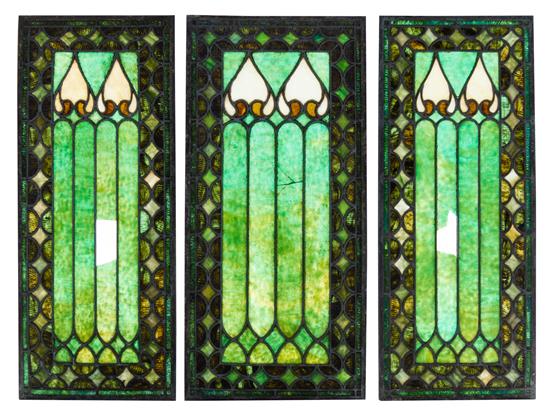 Appraisal: Sale Lot A Set of Four Leaded Glass Windows with