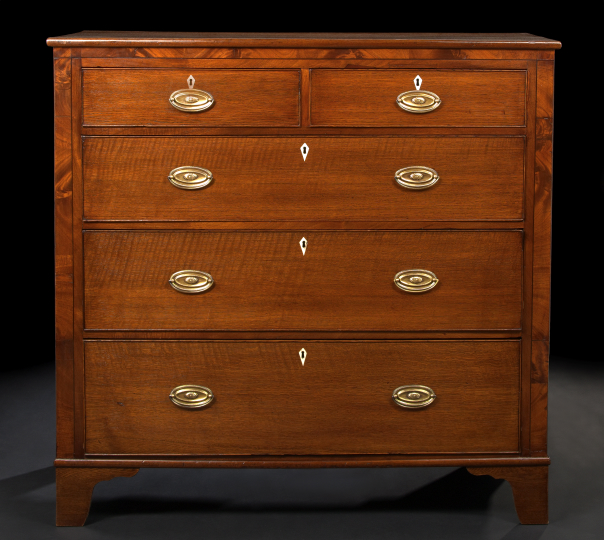 Appraisal: George III-Style Oak Chest the rectangular top above a conforming