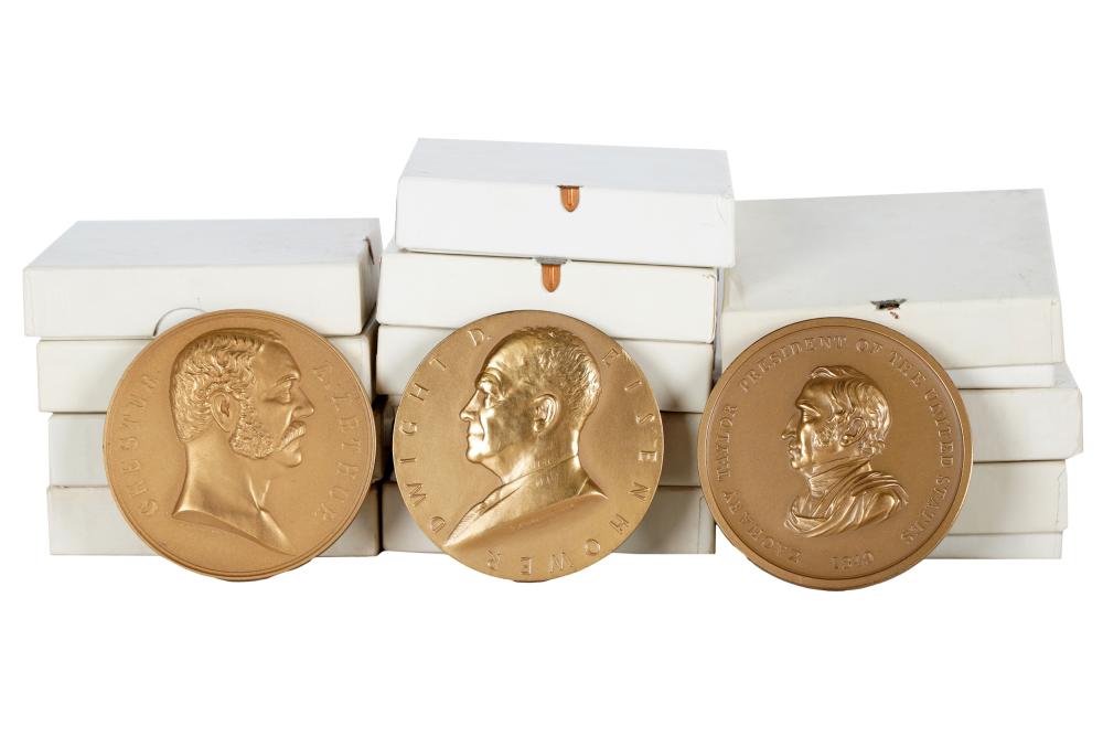 Appraisal: COLLECTION OF PRESIDENTIAL MEDALScomprising medals each relief-cast with the image