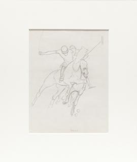 Appraisal: Paul Desmond Brown - Three Polo Pencil Drawings by in