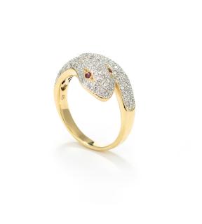 Appraisal: A DIAMOND SNAKE RING A DIAMOND SNAKE RING Set in