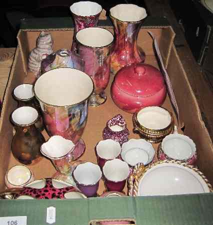 Appraisal: Collection of Lustre Ware to include Oldcourt Ware Vases Devon