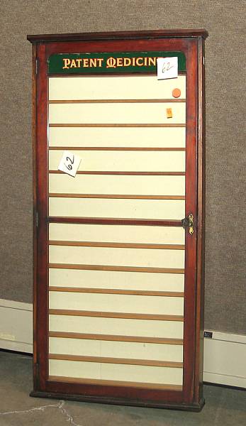 Appraisal: Pharmacy display cabinet Patent Medicine cabinet measuring x x original