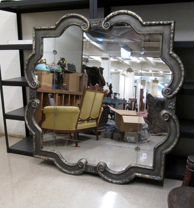 Appraisal: LARGE DECORATIVE WALL MIRROR the square mirror having a molded