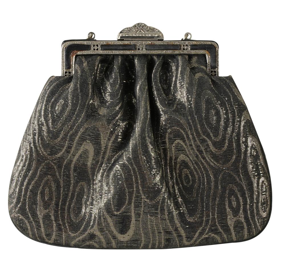 Appraisal: JUDITH LEIBER METTALIC FABRIC EVENING BAGwith label with chain strap