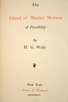 Appraisal: FIRST EDITION WELLS - Wells H G 'The Island of