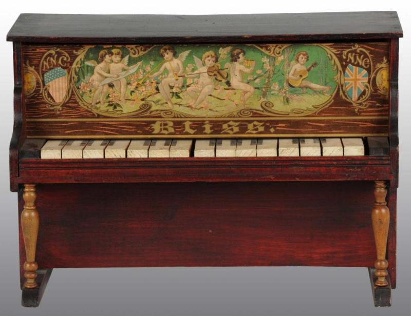 Appraisal: Wooden Bliss Piano Toy Description Working Beautiful decals on front