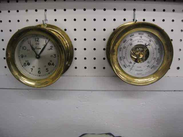 Appraisal: Boston Ship's Clock and Companioninstrument '' diameter brass case working