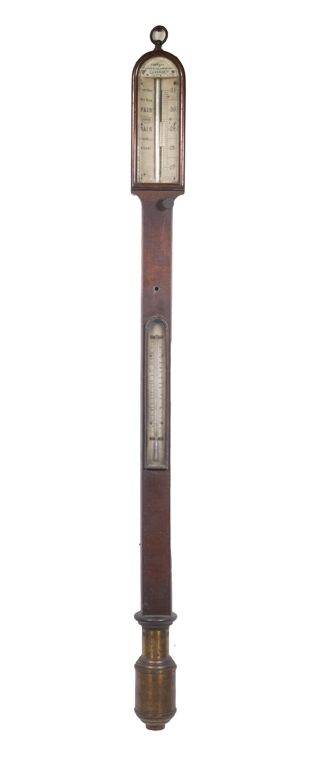 Appraisal: MARINE STICK BAROMETER BY LOUIS CASELLA LONDON Mid- th c