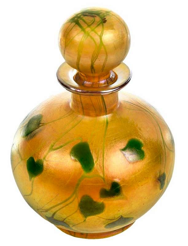 Appraisal: Tiffany Favrile Cologne Bottle American early th century bulbous Favrile