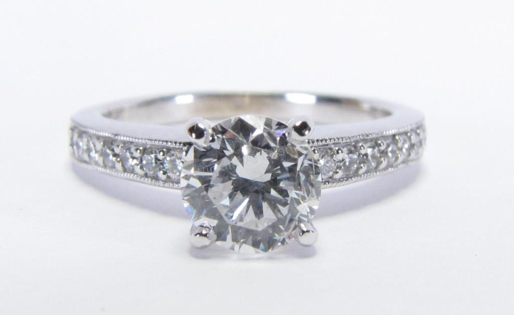 Appraisal: A K white Gold engagement ring with ct round brilliant