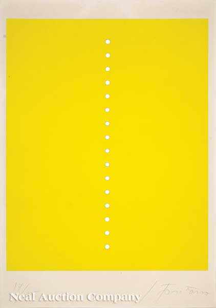 Appraisal: Lucio Fontana Italian - Composition in Yellow silk screen with