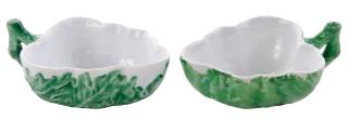 Appraisal: Two Porcelain Leaf Form Small Dishes British circa each of