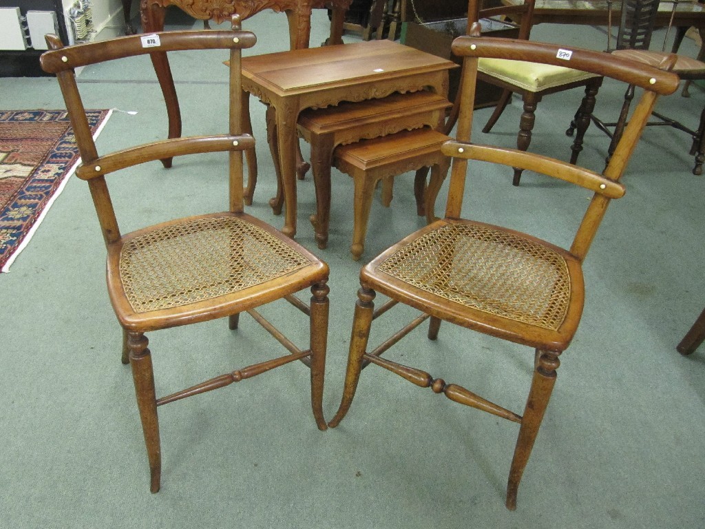 Appraisal: Pair of late Victorian cane seated chairs