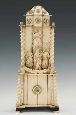 Appraisal: A Carved Bone Architectural Miniature Tabernacle Apprx - H x