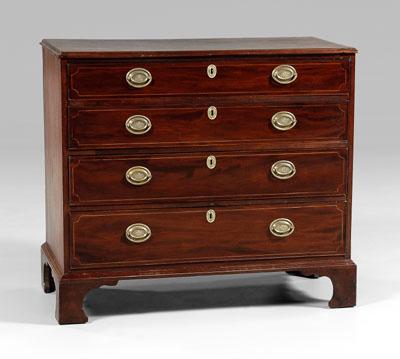 Appraisal: Virginia Federal mahogany chest figured mahogany with poplar and pine