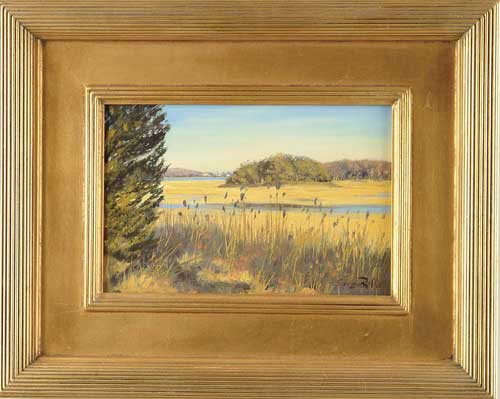 Appraisal: SERGIO ROFFO American - MARSHFIELD Oil on masonite scene shows