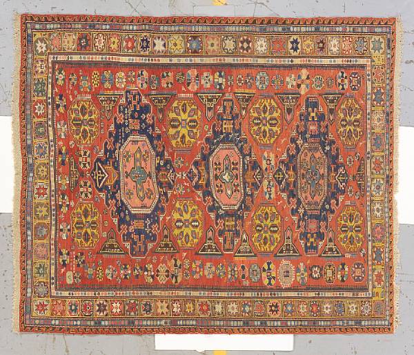 Appraisal: A Soumak rug Caucasus late th century size approximately ft