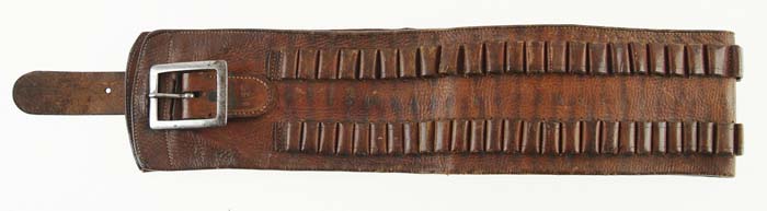 Appraisal: RARE WIDE DOUBLE ROW CARTRIDGE MONEY BELT Unmarked except for