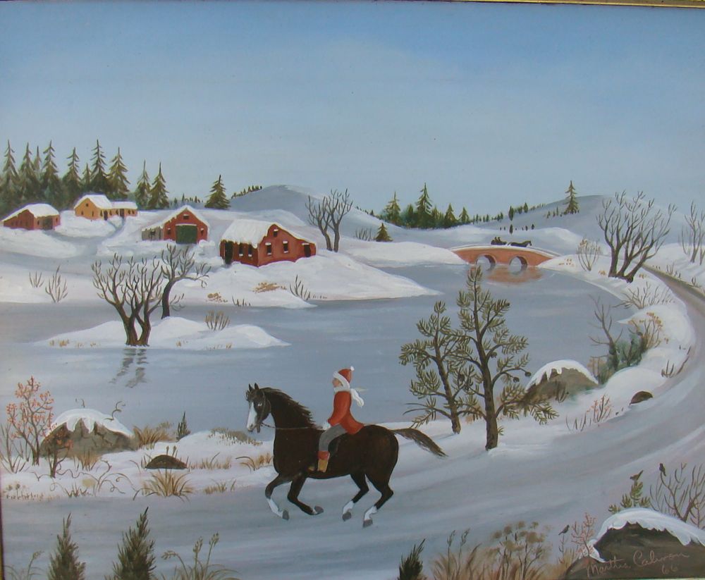 Appraisal: MARTHA FARHAM CAHOONAmerican - Winter scene with horse and young