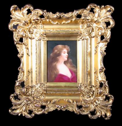 Appraisal: Hutschenreuther porcelain plaque - 'Reflection' Plaque H in W in