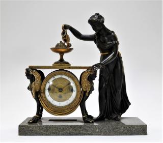 Appraisal: French Ormolu Bronze Diminutive Mantel Clock FRANCE CIRCA A French