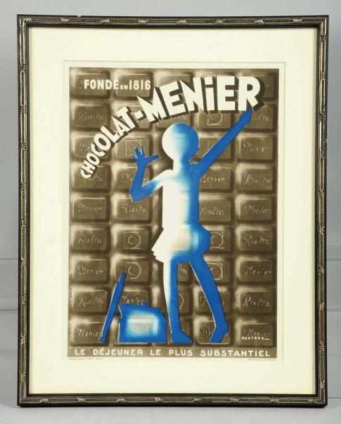 Appraisal: Chocolat-Menier French Lithographed Advertisement Paper Circa s to s Framed