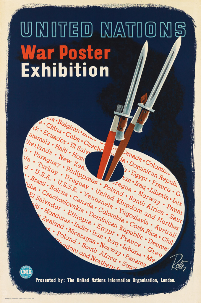 Appraisal: VILEM ROTTER - UNITED NATIONS WAR POSTER EXHIBITION x inches