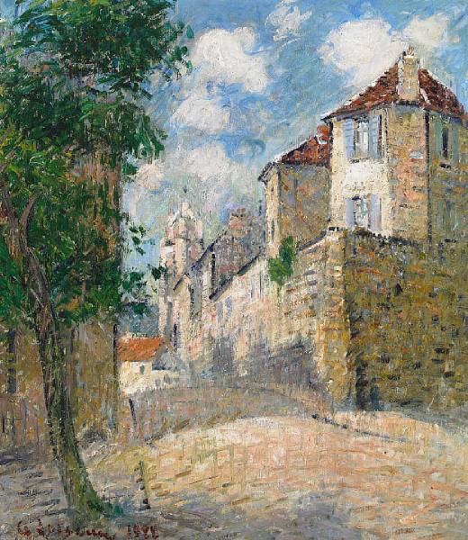 Appraisal: Gustave Loiseau French - La vue de la cour Pontoise