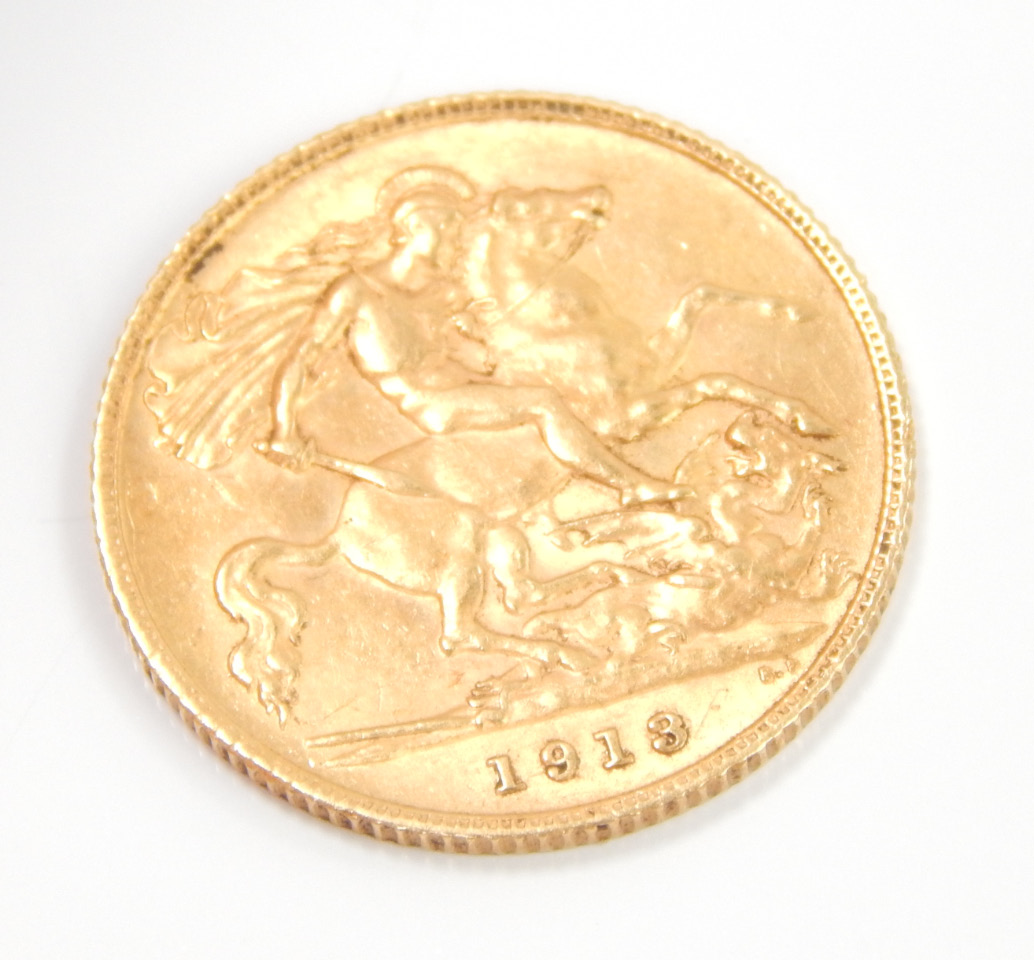 Appraisal: A George V gold half sovereign dated