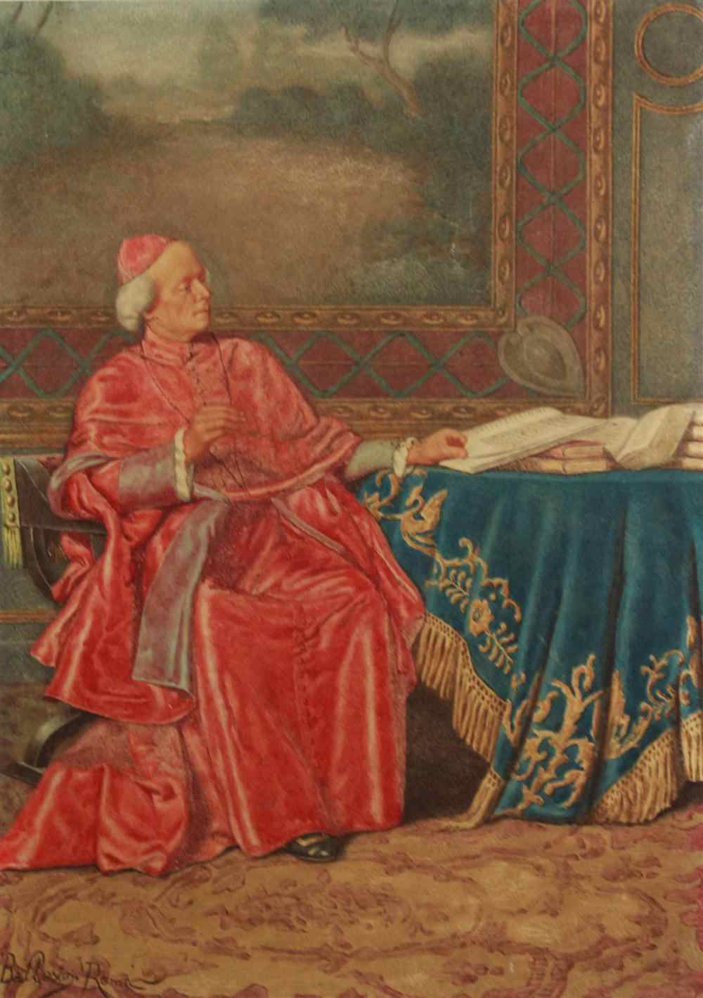 Appraisal: FEDERICO BALLESIO ITALIAN TH CENTURY CARDINAL IN HIS CHAMBERS Watercolor