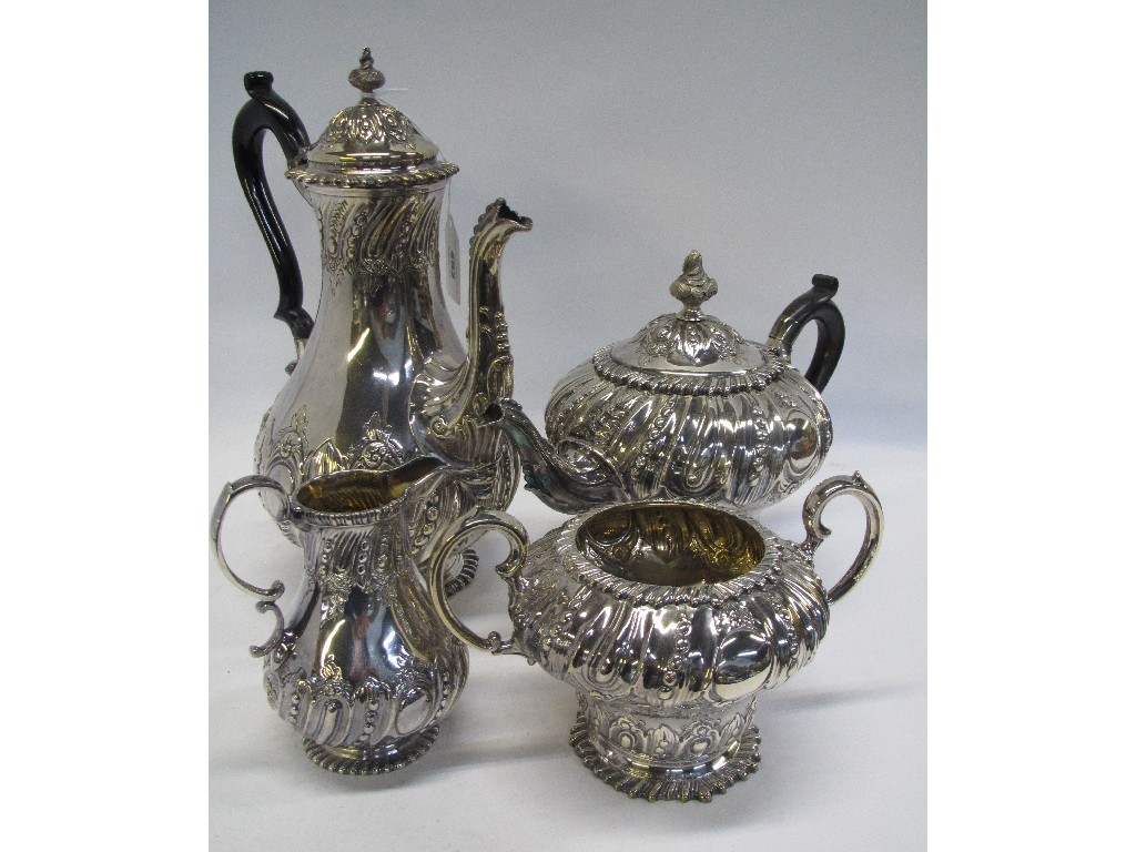 Appraisal: Four piece silver plated tea service