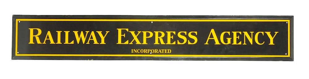 Appraisal: Railway Express Agency Porcelain Sign This is a very nice