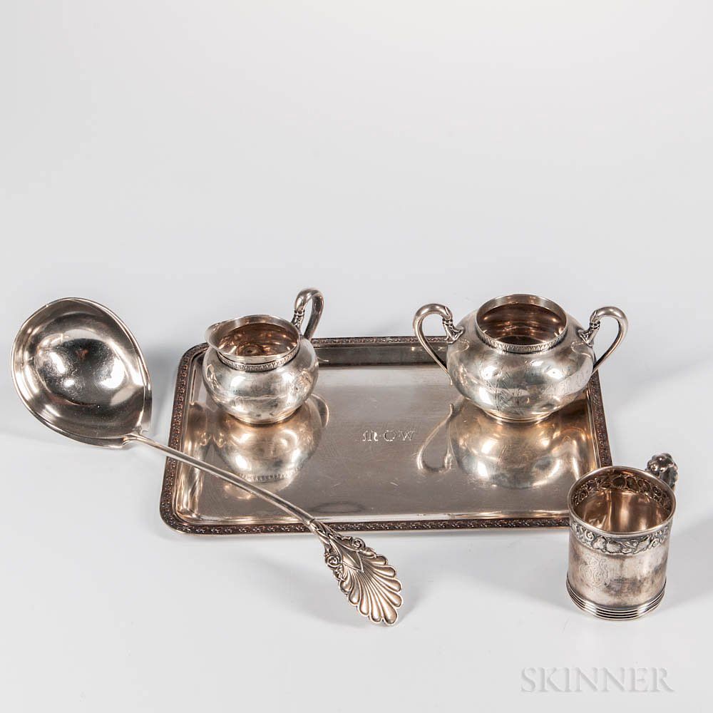 Appraisal: Five Pieces of Sterling Silver Tableware Five Pieces of Sterling