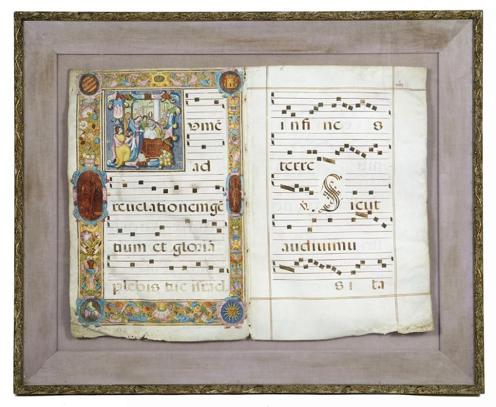 Appraisal: Illuminated manuscript c Illuminated manuscript from a larger work c