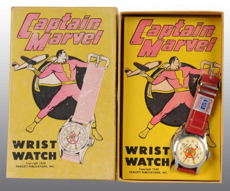 Appraisal: Captain Marvel Wrist Watch in Original Box Description Circa Working