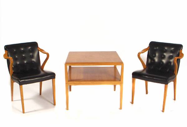 Appraisal: A pair of Bodafors armchairs designed by Axel Larsson together