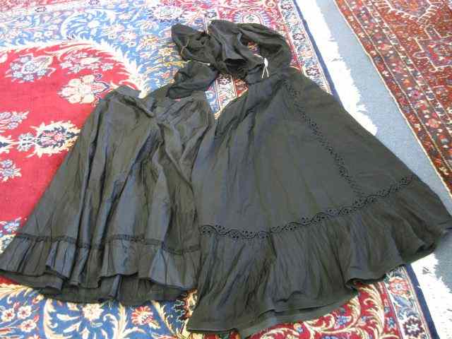 Appraisal: Vintage Black Clothing Blouse and two Skirts Victorian style