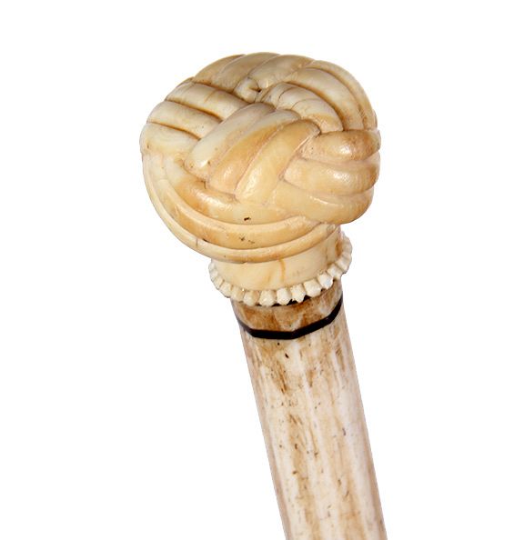 Appraisal: Nautical Turk's Knot Ca - A carved whale's tooth handle