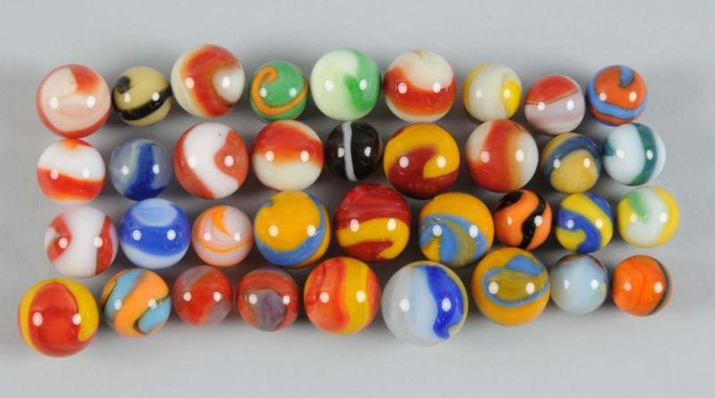 Appraisal: Assortment of Akro Agate Machine-Made Marbles Description Not all pictured