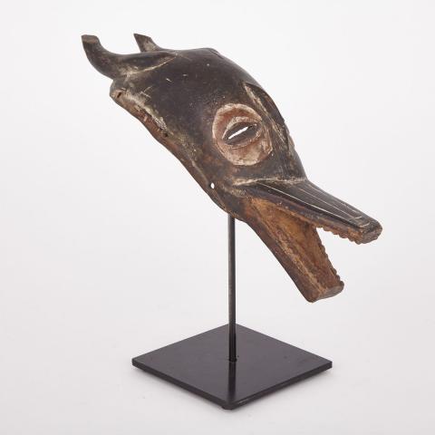 Appraisal: Guro Zamble Zoomorphic Carved and Painted Wood Mask West Africa